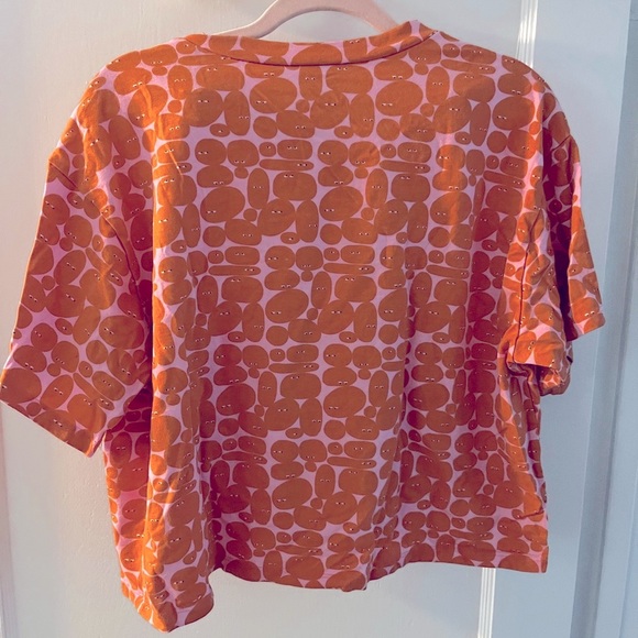 Nooworks Orange and Pink Graphic Top “Pebble People” - Picture 2 of 3